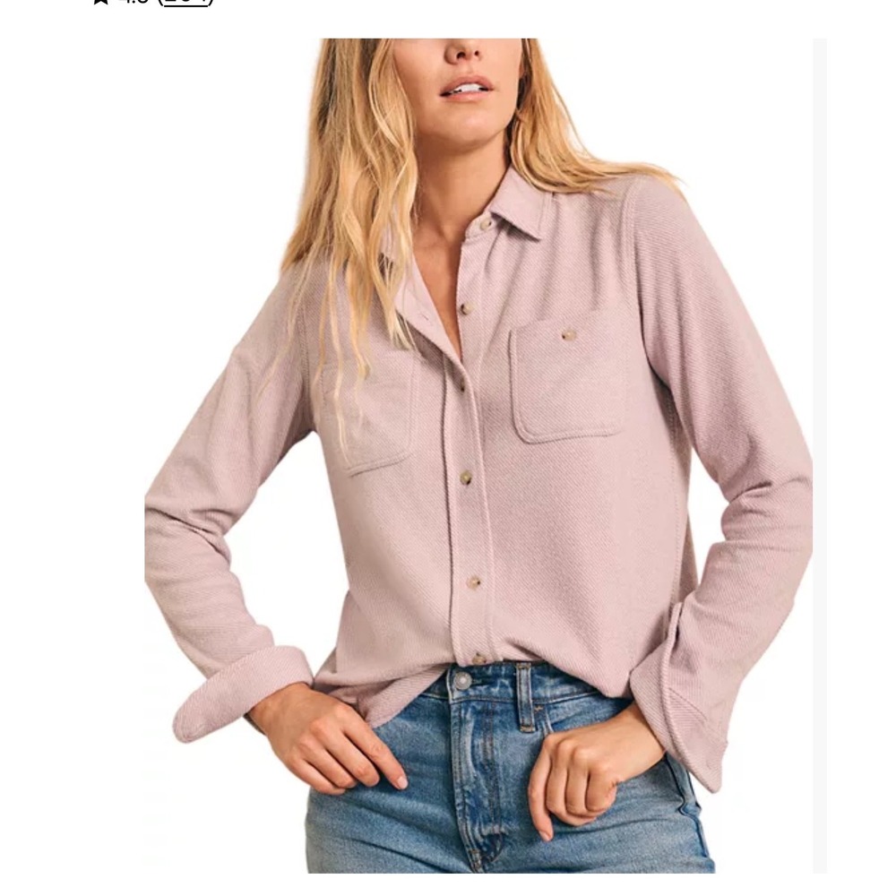FAHERTY Legend Knit Shirt Large Dusty Rose Pink Button Down Top Casual Gorpcore